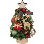 冬装飾 クリスマス用品 ウッドベース 卓上ナチュラルミニツリー 高さ20cm ストア・エキスプレス