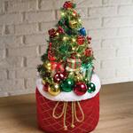 冬装飾 クリスマス用品 LED ノルディックレッドバッククリスマスツリー 高さ50cm ストア・エキスプレス