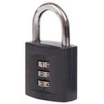158/40 Abus 組み合わせ南京錠 パドロック スチール、亜鉛 黒 ABUS