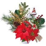 8730-6178 冬装飾 クリスマス飾り ポインセチア造花アレンジ ストア・エキスプレス
