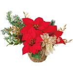 8730-6180 冬装飾 クリスマス飾り ポインセチア造花アレンジ ストア・エキスプレス