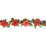 冬装飾 クリスマス飾り ポインセチアヒイラギ造花 ガーランド ストア・エキスプレス