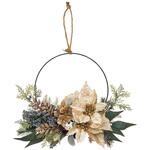 8730-6190 冬装飾 クリスマス飾り ウィンターポインセチア造花リース ストア・エキスプレス