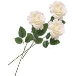 28681-164 冬装飾 クリスマス飾り ベルベットローズ造花スプレーホワイト 12本 ストア・エキスプレス
