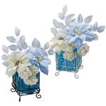 28681-166 冬装飾 クリスマス飾り ウィンターキューブポット ストア・エキスプレス