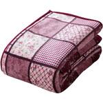 パッチワーク調あったか中わた入り毛布 ファミリー・ライフ