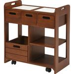 机下に収まる天然木キッチンワゴン ファミリー・ライフ