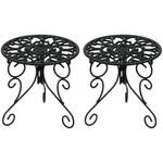 アイアン製プランタースタンド 脚付き ロータイプ「DECOR」(デコール)  2個組 住まいスタイル