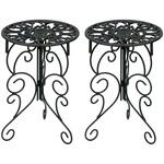 アイアン製プランタースタンド 脚付き ハイタイプ「DECOR」(デコール) 2個組 住まいスタイル