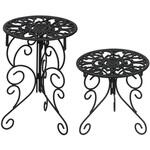 アイアン製プランタースタンド 脚付き ハイロー2個セット 「DECOR」(デコール) 住まいスタイル