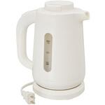 電気ケトル 1.0L 転倒湯もれ防止機構付 ホワイト オーム電機