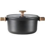 カローテ チタンコートブラック IH キャセロール リブプラス