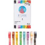 IRO10068P 彩り水彩 マスキングテープ 8色入 まつうら工業
