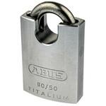90RK/50 Abus 耐候性南京錠 パドロック ステンレス鋼、チタニウム グレイ ABUS