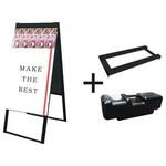 BPCSKD-B2R-3SET ブラックパンフレットケーススタンド看板 Dタイプ B2両面 ウエイトアーム・水タンクセット 常磐精工