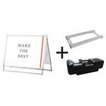 PGSK-B1YLRS-G-3SET ポスターグリップスタンド看板 屋外用 B1横ロウ両面シルバー ウエイトアーム・水タンクセット 常磐精工