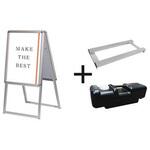 PGSK-A2RS-G-3SET ポスターグリップスタンド看板 屋外用 A2両面シルバー ウエイトアーム・水タンクセット 常磐精工