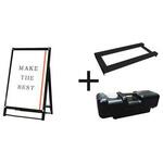 BPSSK-A1LKB-3SET ブラックポスター用スタンド看板 A1ロウ片面ブラック ウエイトアーム・水タンクセット 常磐精工