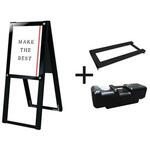 BPSSK-A3THRB-3SET ブラックポスター用スタンド看板 A3縦ハイ両面ブラック ウエイトアーム・水タンクセット 常磐精工