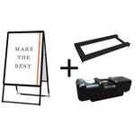ポスターグリップスタンド看板 屋外用 両面ブラック ウエイトアーム・水タンクセット 常磐精工