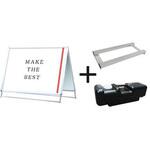 PGSK-A0YLRS-G-3SET ポスターグリップスタンド看板 屋外用 A0横ロウ両面シルバー ウエイトアーム・水タンクセット 常磐精工