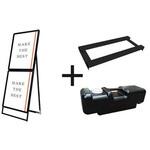 ポスターグリップスタンド看板コンビ(屋外用) 片面ブラック ウエイトアーム・水タンクセット 常磐精工