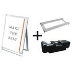 PSSKMN-A1LKW-3SET ポスター用スタンド看板マグネジ A1ロウ片面ホワイト ウエイトアーム・水タンクセット 常磐精工