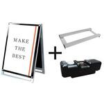 PSSKMN-A1LRB-3SET ポスター用スタンド看板マグネジ A1ロウ両面ブラック ウエイトアーム・水タンクセット 常磐精工