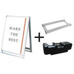 PSSKMN-A1LRW-3SET ポスター用スタンド看板マグネジ A1ロウ両面ホワイト ウエイトアーム・水タンクセット 常磐精工