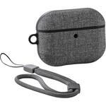 AirPods Pro 3 ケース MagSafe対応 ファブリック調 TPU 耐衝撃 ストラップ付 落下防止 エレコム