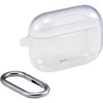 AirPods Pro 3 ケース MagSafe対応 透明 TPU 耐衝撃 カラビナ付 落下防止 エレコム