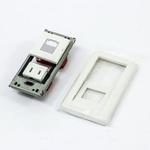 WJHM02701PW 1連2個用 (マーク付片切スイッチ&コンセント) 神保電器