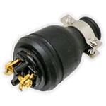 1294(黒) 防水形コードコネクタプラグ (JIS防浸形)2P 15Aー125V 神保電器