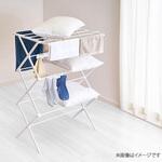 Quick Lock 平干しもできるコンパクトスタンド物干し(小物干しパーツ3個付) リブプラス