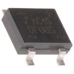DF08S onsemi 整流用 ブリッジダイオード 単相 1.5A， 800V， 8.51 x 6.5 x 3.3mm， DF08S onsemi
