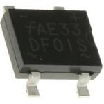 DF01S onsemi 整流用 ブリッジダイオード 単相 1.5A， 100V， 8.51 x 6.5 x 3.3mm， DF01S onsemi