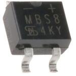 MBS8 Taiwan Semiconductor 整流用 ブリッジダイオード 単相 800mA， 800V， 4.9 x 4 x 2.7mm， MBS8 TAIWAN SEMICONDUCTOR