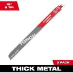 48-00-5303 TORCH 金工用カーバイドレシプロソーブレード 8TPI 305mm(3本パック) ミルウォーキーツール