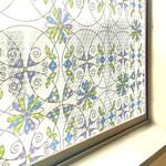 623-42 水で貼れる! 結露防止シート ステンドグラス調 アストロ
