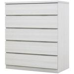 フィット 幅80 5段 チェスト 奥行44cm 家具 収納 ホワイト/ウォールナット/オーク 丸田木工