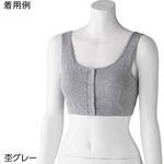 97526 婦人フライス杢フロントホックハーフトップ 杢グレー 97526シリーズ ケアファッション