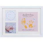 手形足形フォトフレーム/木製/多窓/A4/ホワイト ナカバヤシ