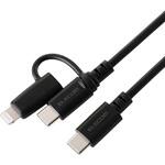 2in1 ケーブル USB?C to USB?C+Lightning変換 PD60W やわらかケーブル 充電・データ転送480Mbps エレコム