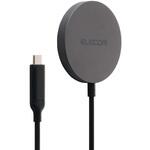 ワイヤレス充電器 Qi2 25W 卓上パッド マグネット式 Qi2対応iPhone/Androidスマホ用 Type-C一体型1m エレコム