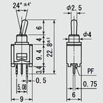スイッチ トグルタイプ ON-ON SPDT(3P) ミヤマ電器