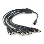 EM-DCCABLEJ-DCPX8 DCジャック 2.1mmから8分配DCプラグ2.1mmへの変換ケーブル(5A 40cm) GB