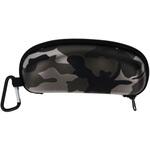 メガネケースセミハード/カモフラブラック カラビナ付き カモフラ柄 Hug Ozawa