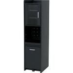 隙間キッチンストッカー レンジ台 スライド棚1枚 カラス扉 食器棚 家電収納 隙間キッチン