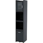 隙間キッチンストッカー レンジ台 スライド棚2枚 カラス扉 食器棚 家電収納 隙間キッチン