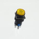 Φ16LED照光式押しボタンスイッチ(黄・オルタネイト・12V) YIJIA